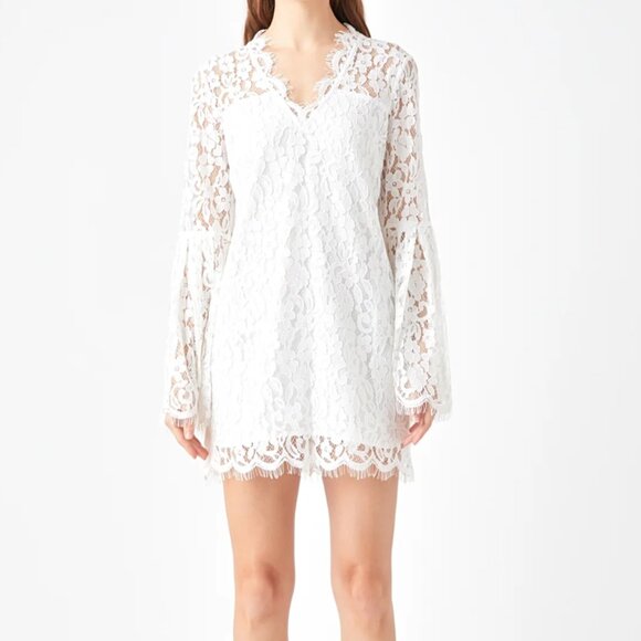 NWOT Endless Rose V-Neck Long Sleeve Lace Dress - Picture 1 of 5